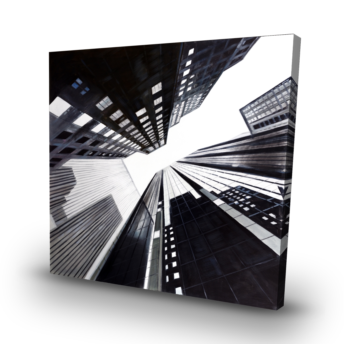 C1RC32326ATL0M 32 x 32 in. Low-Angle View of the City - Contemporary Office Canvas Art