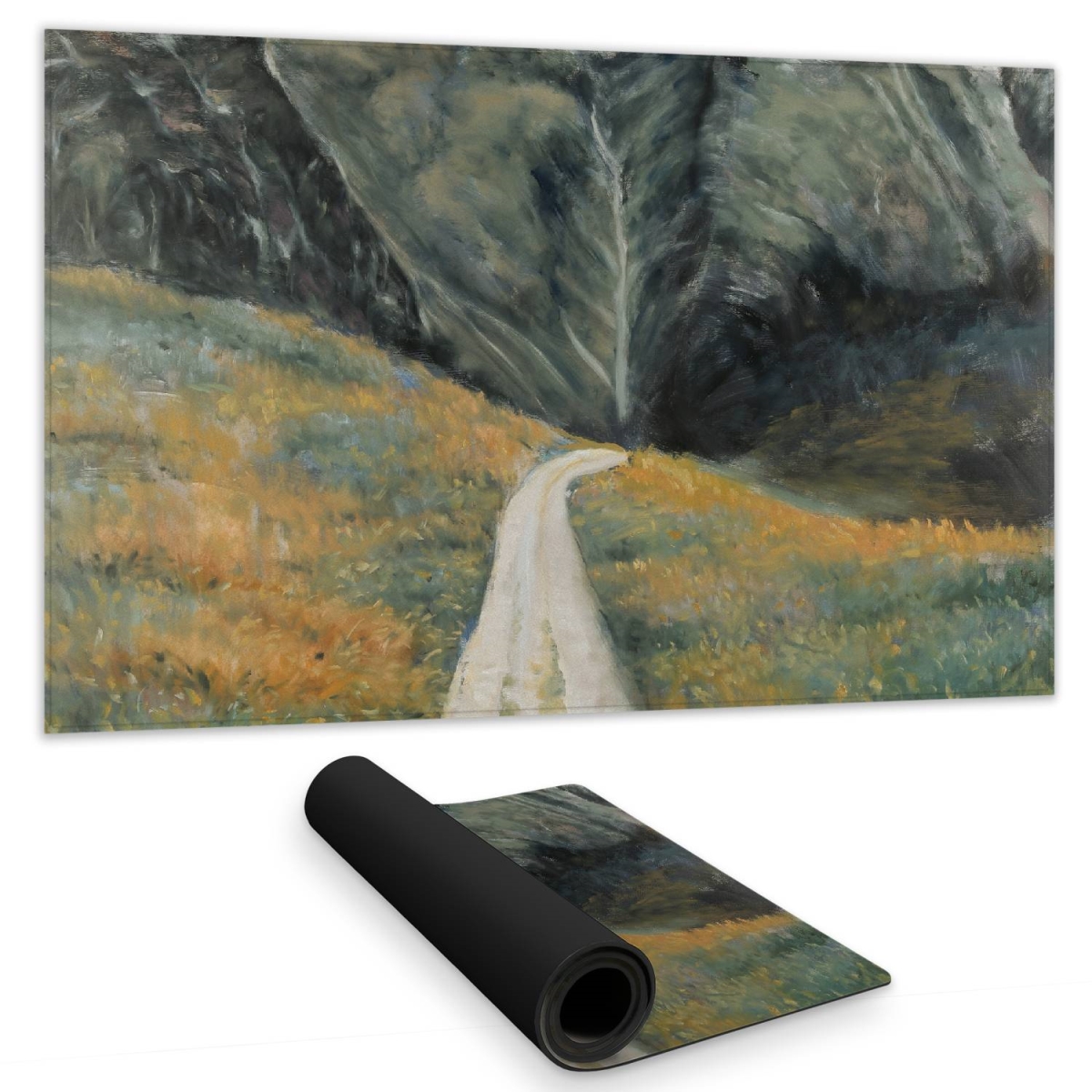 C1DM1424V8YL8U 14 x 24 in. Mountains Gray Desk Mat - Mountainous Landscape Home Decor