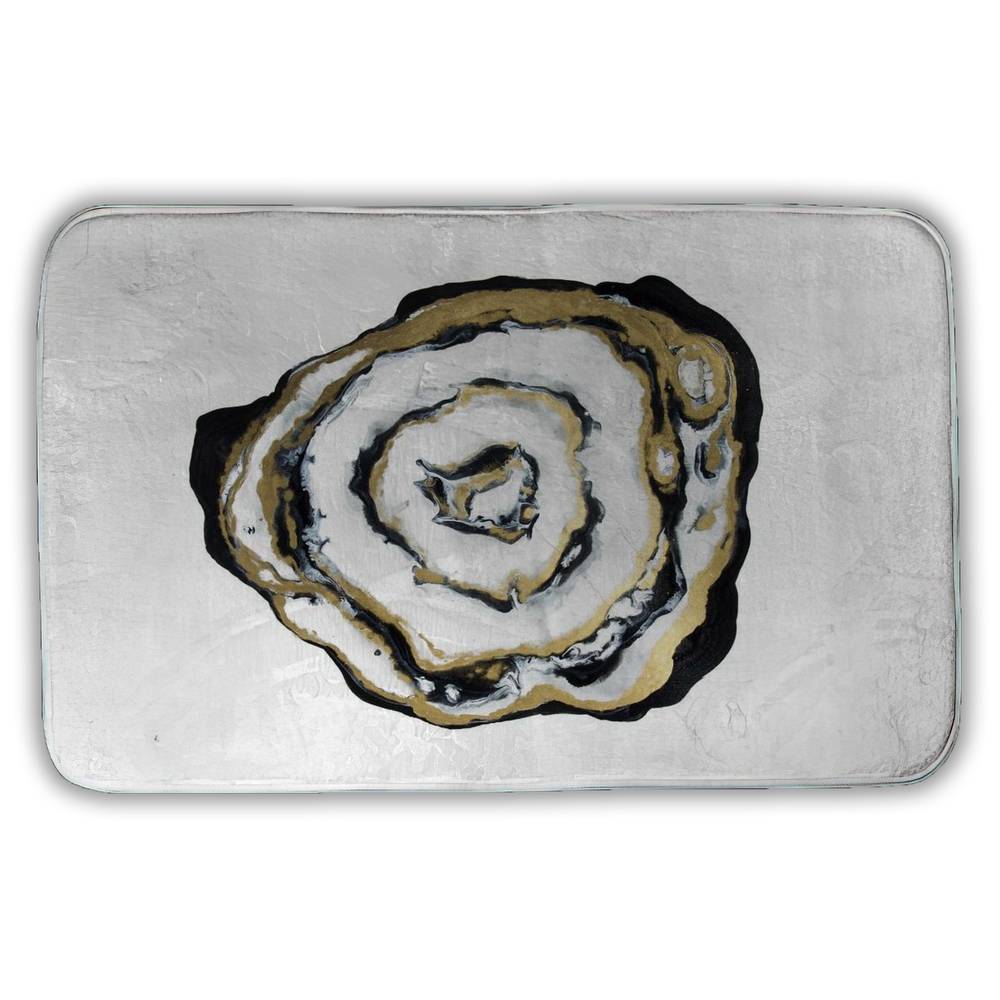 5930-3421-MN6 21 x 34 in. Golden Agate Black Abstract Bath Mat - Home Decor Accent
