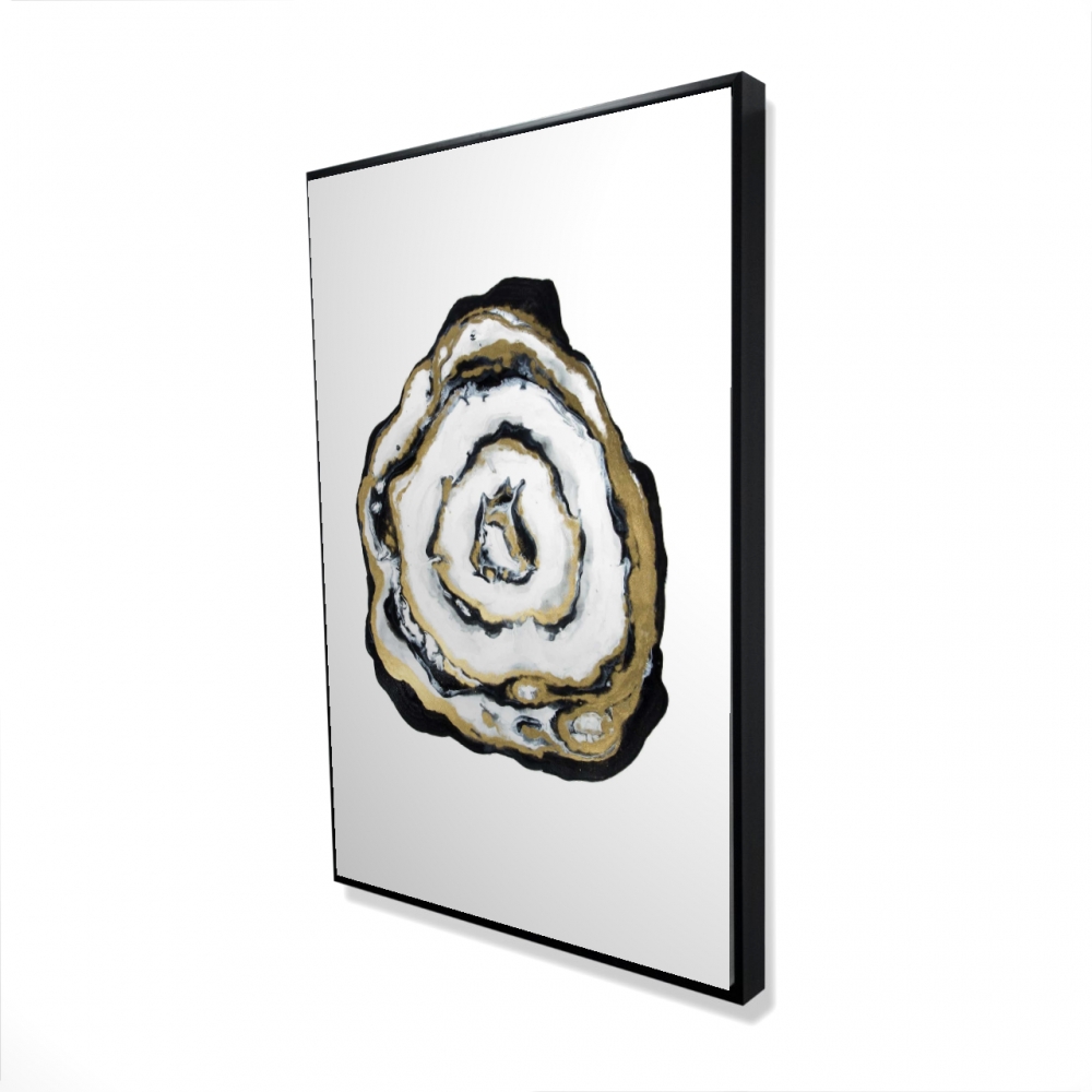 2081-3624-MN6 24 x 36 in. Golden Agate - Black Abstract Framed Canvas for Home Decor