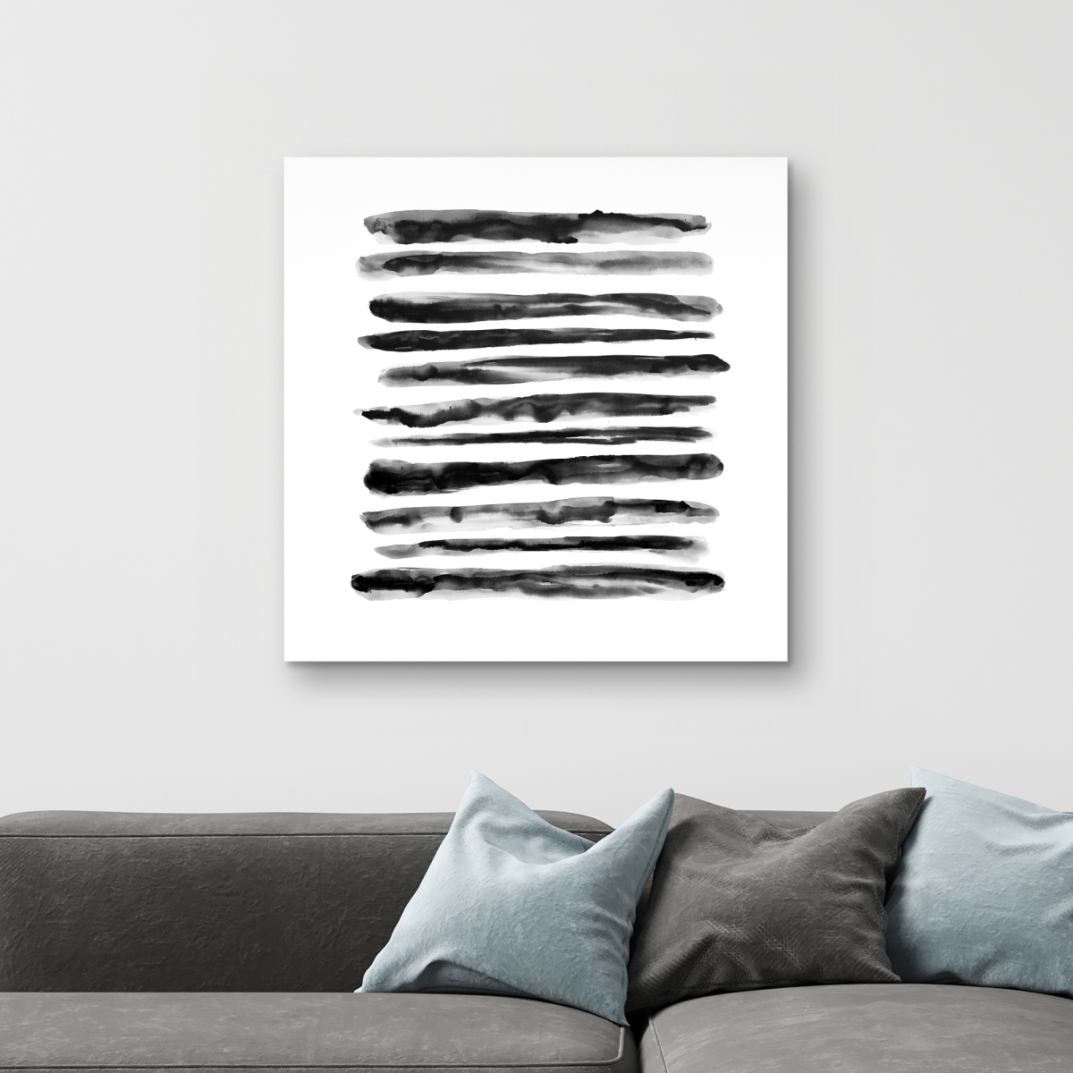 C1RC3232M1VV3N 32 x 32 in. Hatching - Abstract Black Canvas Art for Home Decor