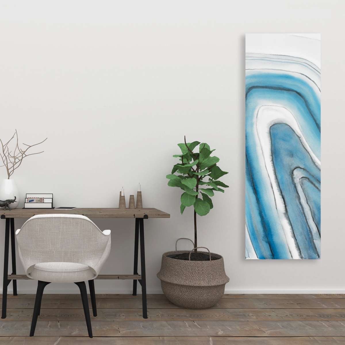 C1RC2060WPMNIR 20 x 60 in. Round Geode - Minerals Bathroom Canvas for Home Decor