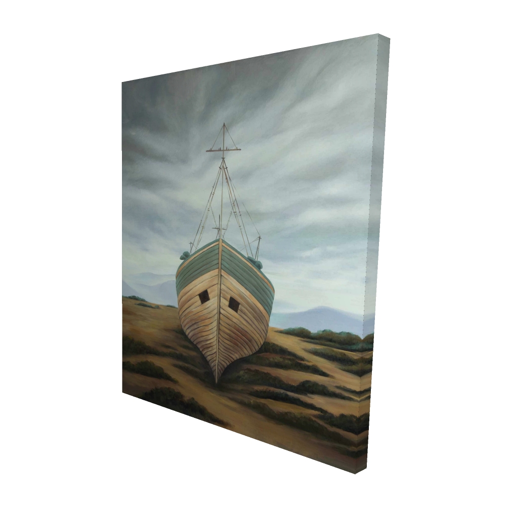 2080-6048-CO146 48 x 60 in. Boat - Brown Rustic Canvas Home Decor - Unique Wall Art