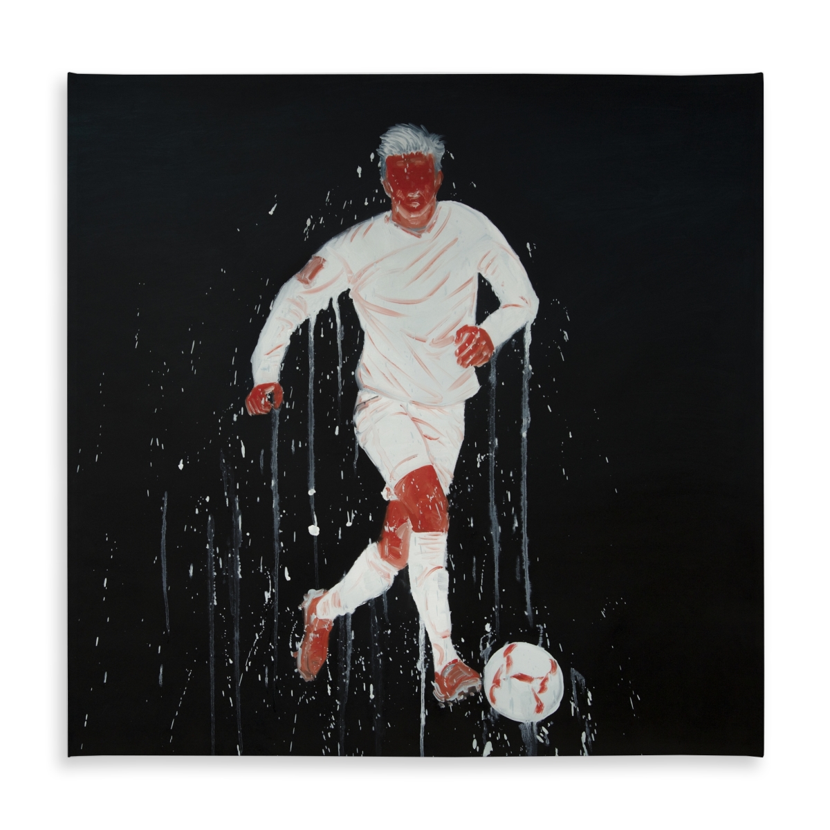 Picture of Begin Home Decor C1TC58580T1EE2 58 x 58 in. Soccer Player Tablecloth - Modern Hobbies Indoor & Outdoor Decor