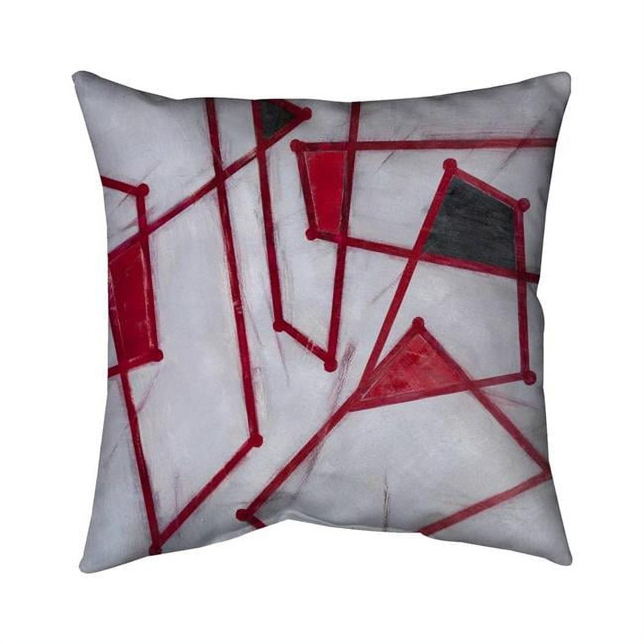 26 x 26 in. Red Outlines Shapes-Double Sided Print Indoor Pillow