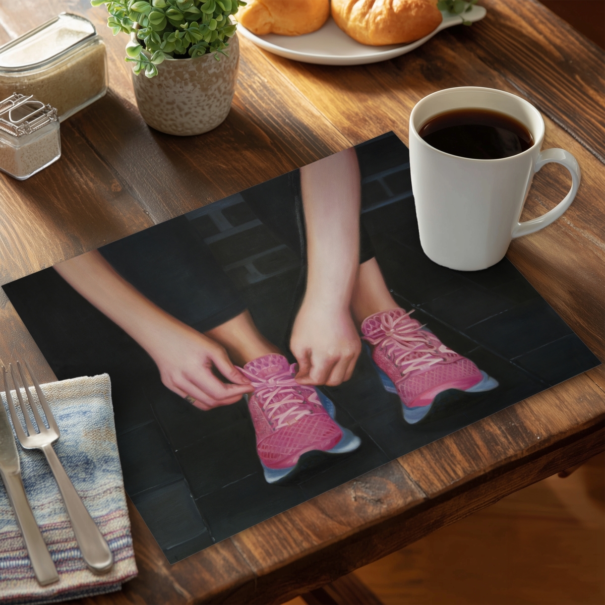Picture of Begin Home Decor C4PP1418HBEVHH 14 x 18 in. Ready for the Race Polyester Placemat - Home Decor Essentials - Set of 4