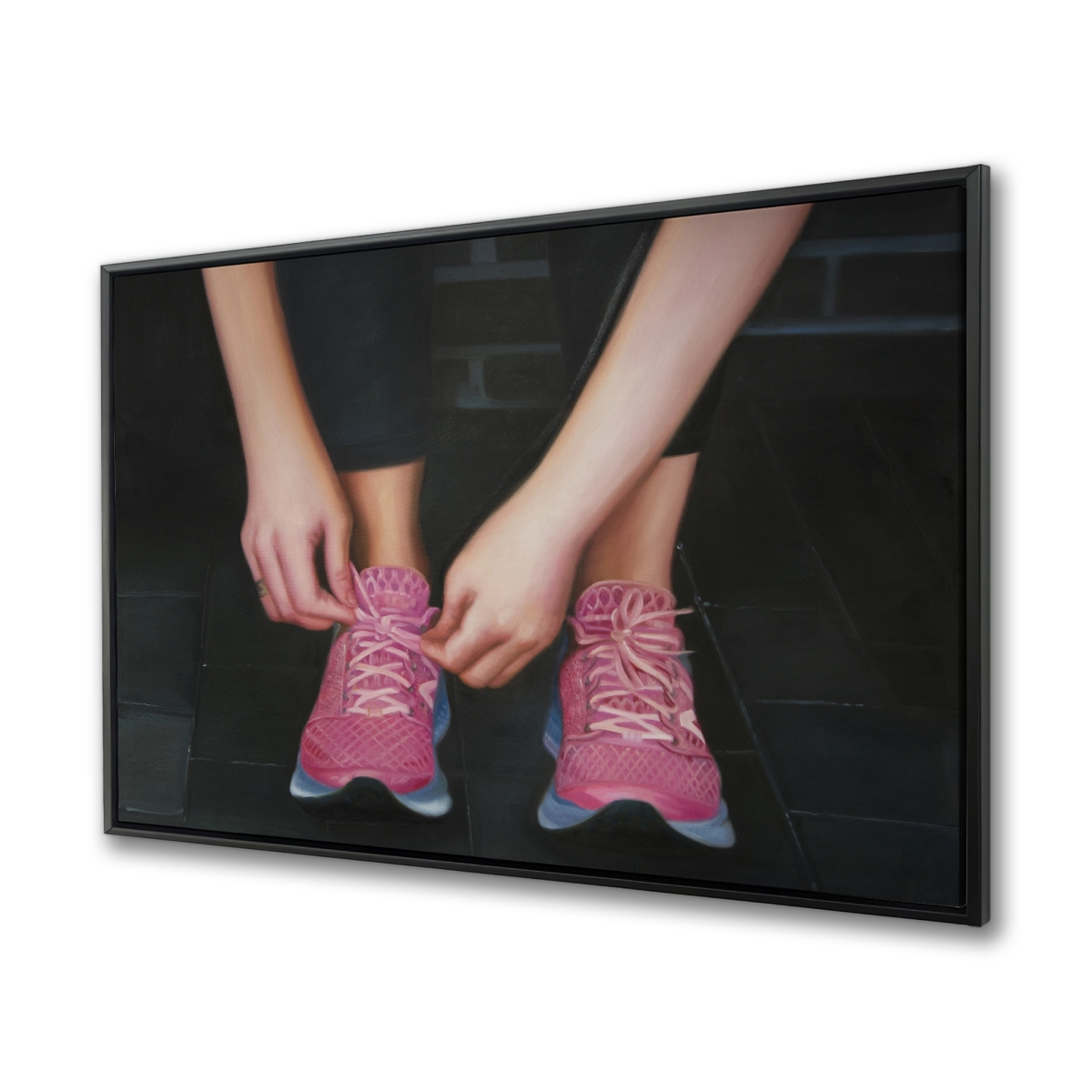 C1FC3648UCZJWJ 36 x 48 in. Ready for the Race - Hyperrealist Black Framed Canvas Art