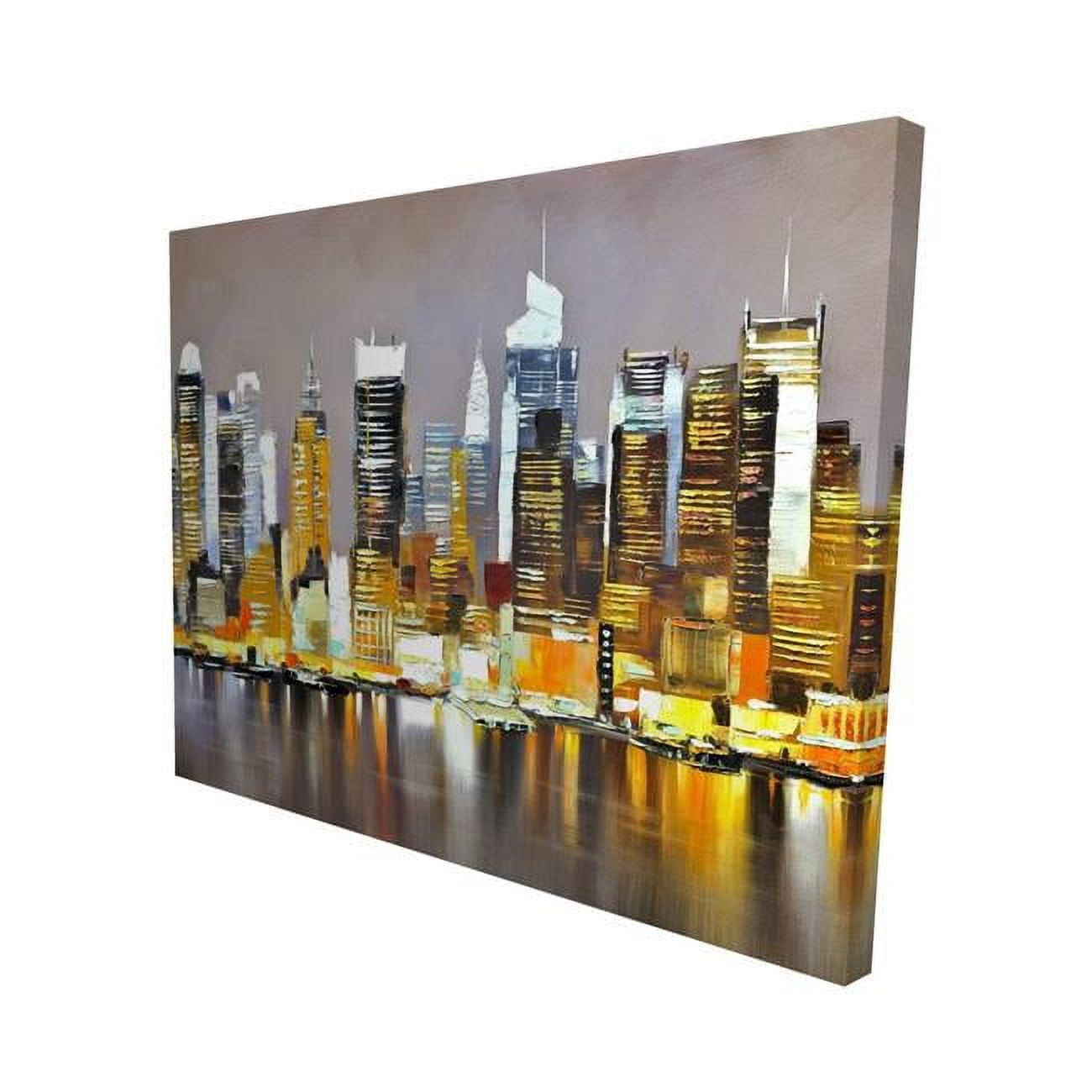 16 x 20 in. Texturized Skyscrapers by Night-Print on Canvas