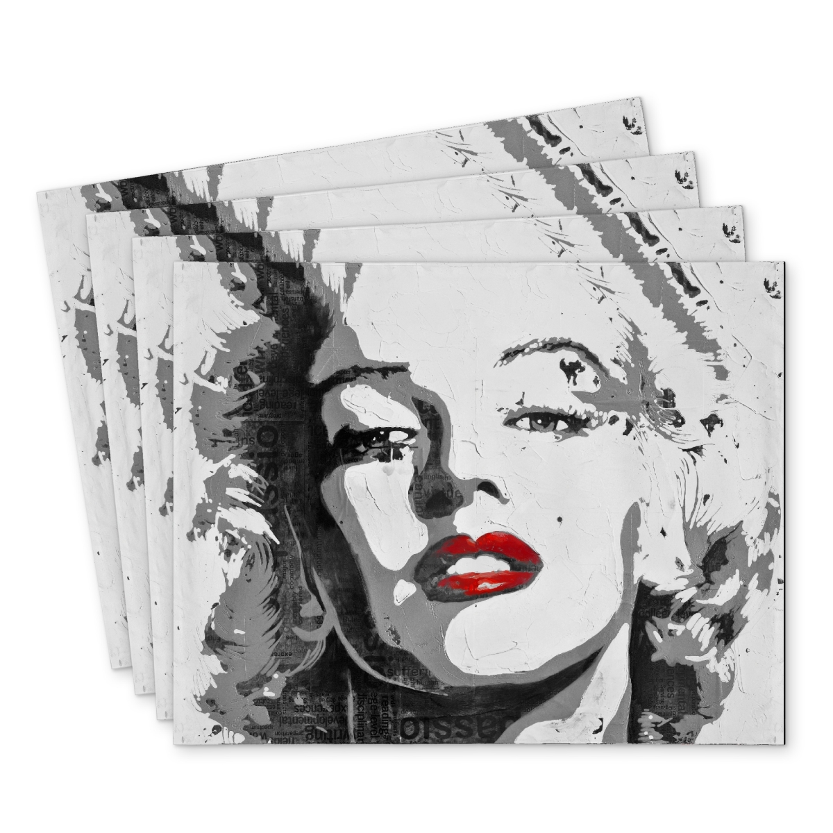 Picture of Begin Home Decor C4PP1418WW6EOK 14 x 18 in. Marilyn Monroe Polyester Placemat - Stylish Home Decor - Set of 4