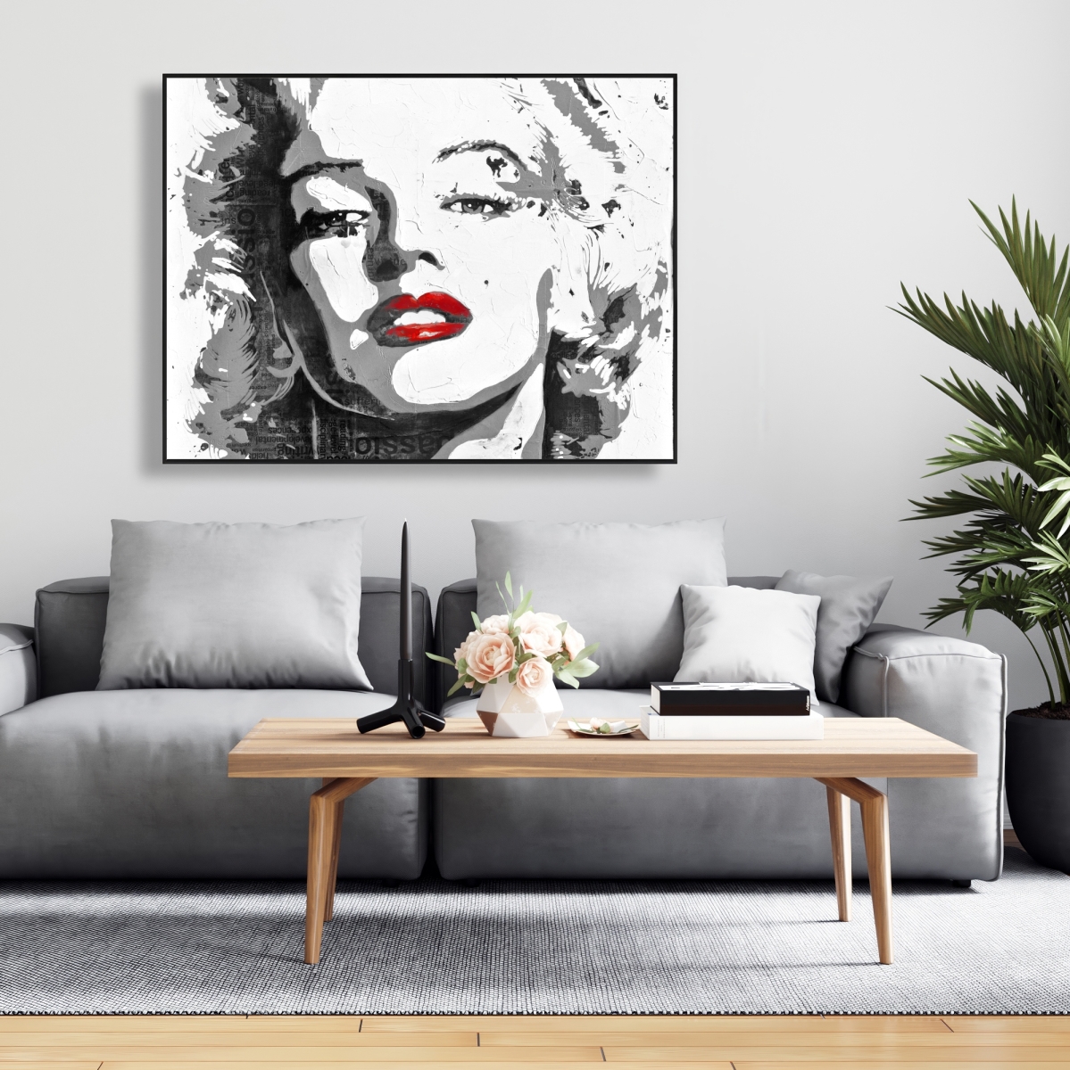 C1FC3648X0VQBE 36 x 48 in. Marilyn Monroe Retro Framed Canvas - Home Decor Chic