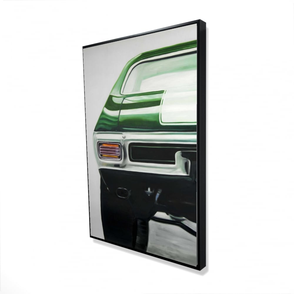 2081-3624-TR79 24 x 36 in. Classic Dark Green Car - Man Cave Canvas Art for Home Decor