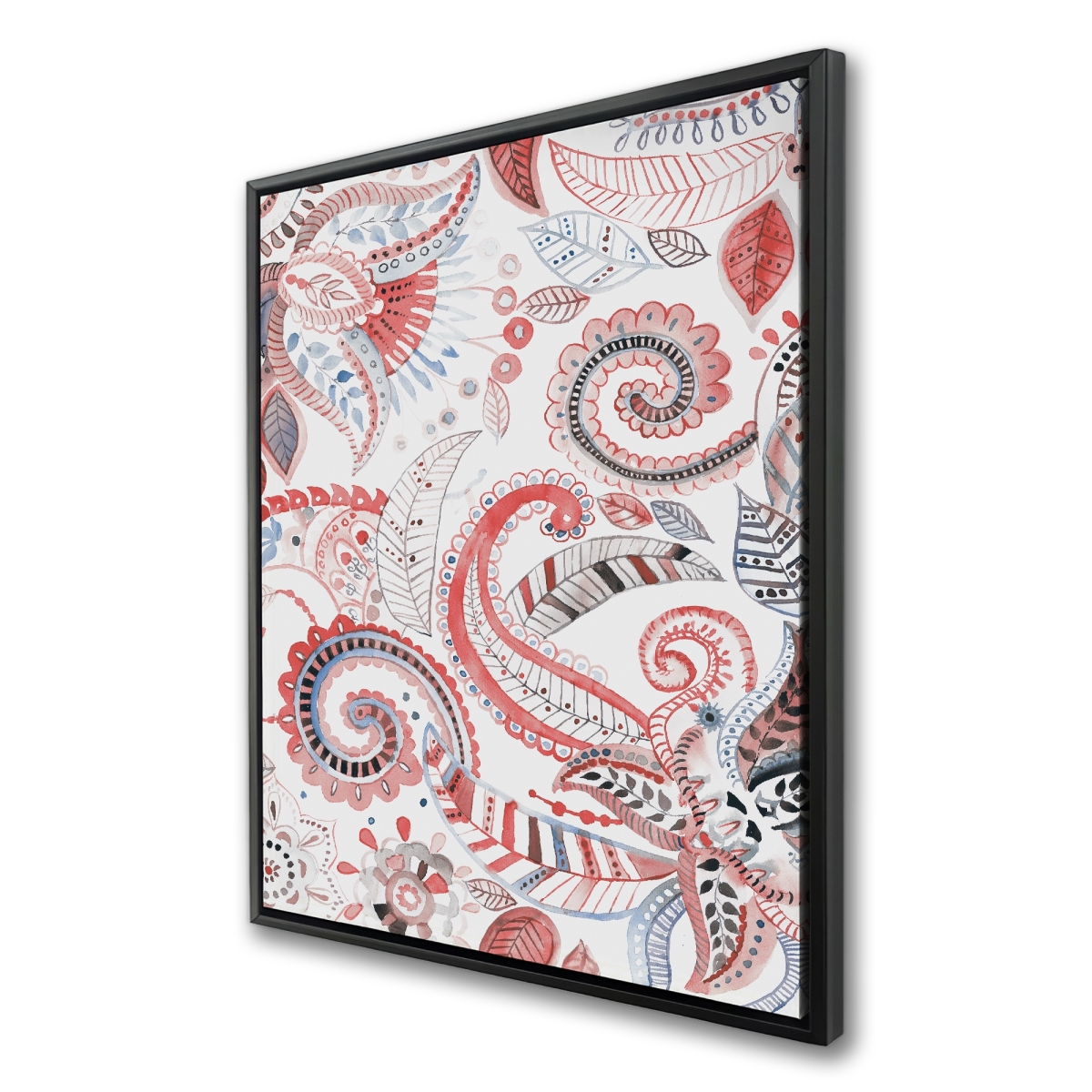C1FC36481YANXU 36 x 48 in. Paisley Pattern Framed Canvas - Elegant Home Decor Accent