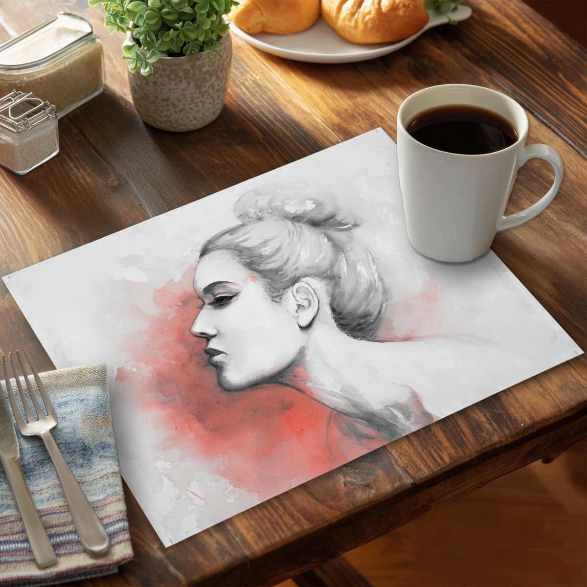 Picture of Begin Home Decor C4PP1418ES8BDE 14 x 18 in. Deliberation Polyester Placemat - Stylish Home Decor Accent - Set of 4