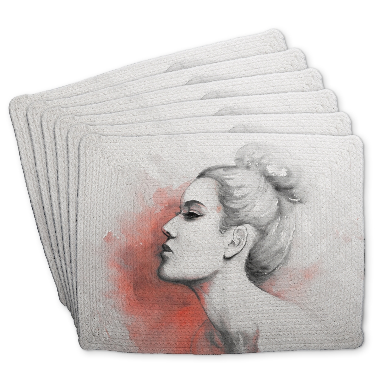 Picture of Begin Home Decor C6BP1418ZF4QKV 14 x 18 in. Deliberation Braided Polyester Placemats for Home Decor - Set of 6