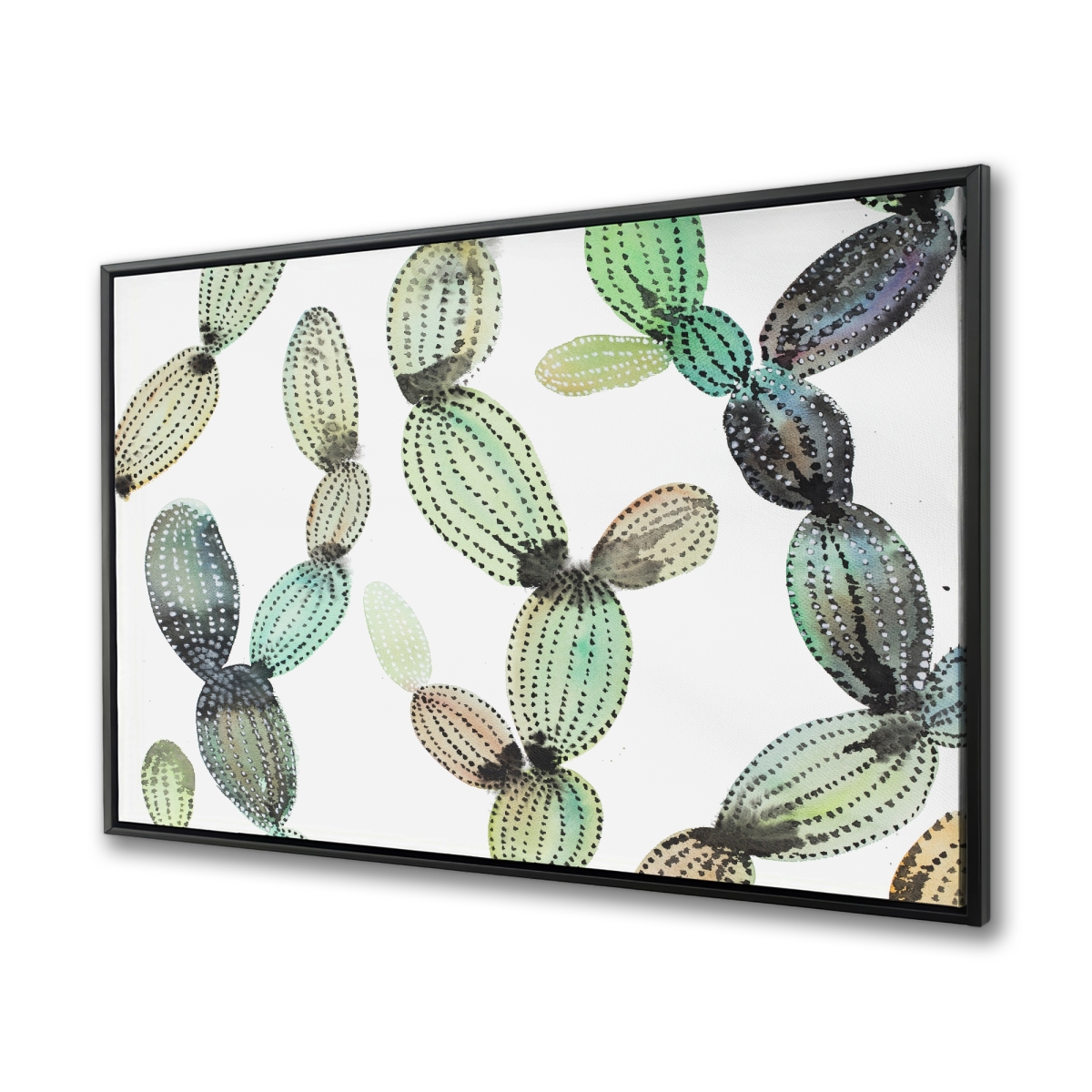 C1FC3648FUJY80 36 x 48 in. Cactus Pattern - Exotic Framed Canvas for Home Decor