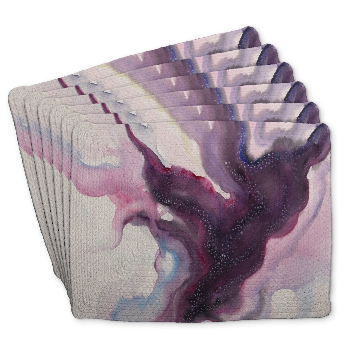 Picture of Begin Home Decor C6BP1418H46PPG 14 x 18 in. Milky Way Braided Polyester Placemat for Home Decor - Stylish - Set of 6