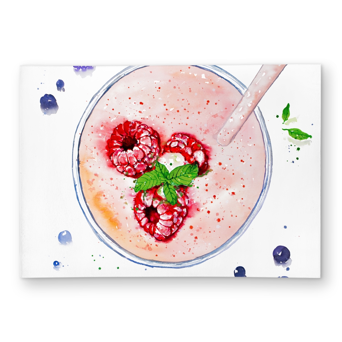C1ROAR57AW2UI8 5 x 7 ft. Strawberry & Raspberry Smoothie Rug - Illustrative Gastronomy Decor - Rectangle