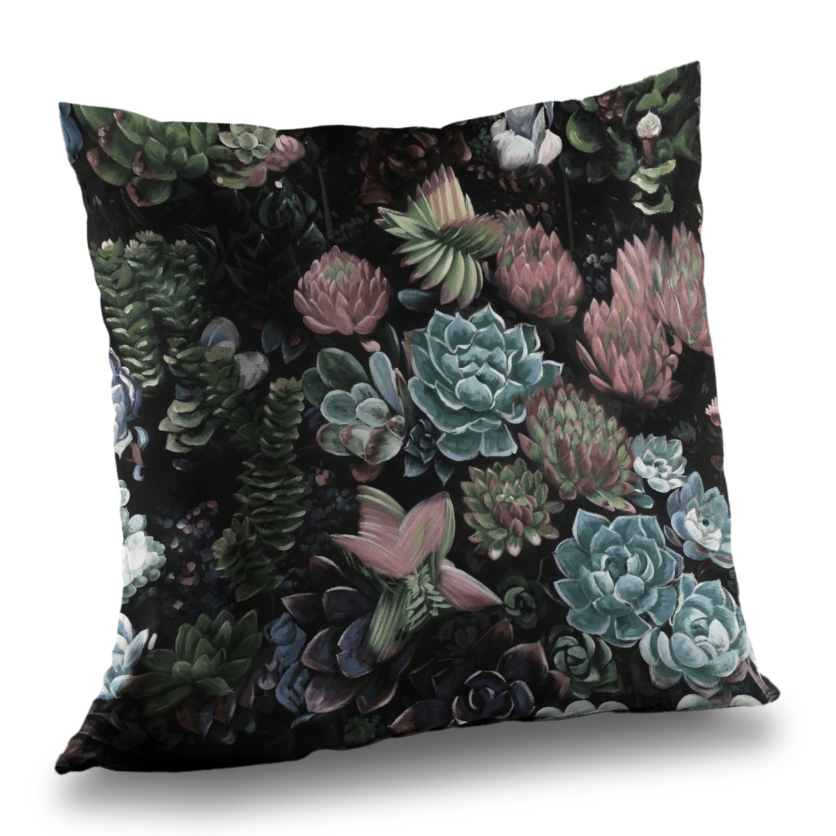 C1PC1414O7RUQI 14 x 14 in. Succulent Set - Exotic Poly Twill Throw for Living Room Decor