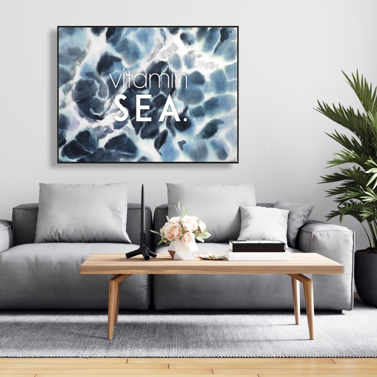 C1FC3648B5226T 36 x 48 in. Vitamin Sea - Bathroom White Framed Canvas for Home Decor
