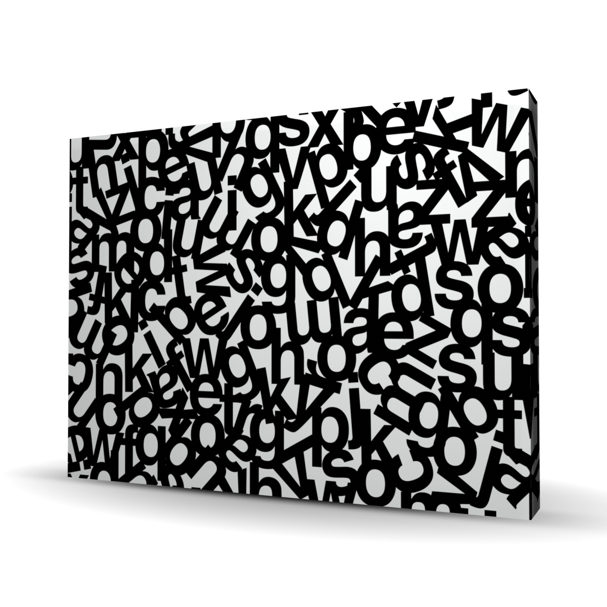 C1RC3648KWNP4Q 36 x 48 in. Alphabet Gray Shapes Canvas - Modern Home Decor Accent