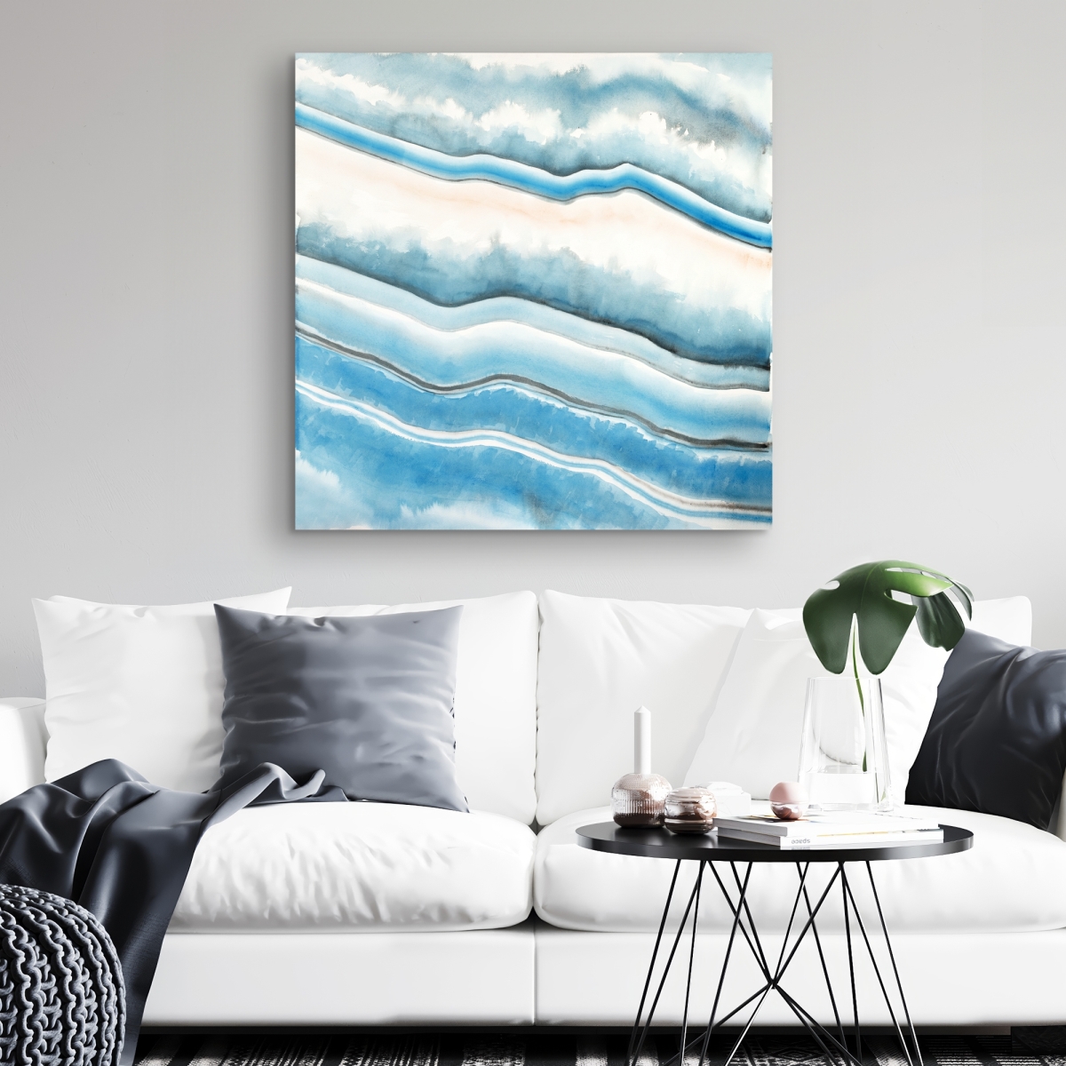 C1RC3232Z4DI7I 32 x 32 in. Textured Geode - Abstract Canvas Art for Home Decor
