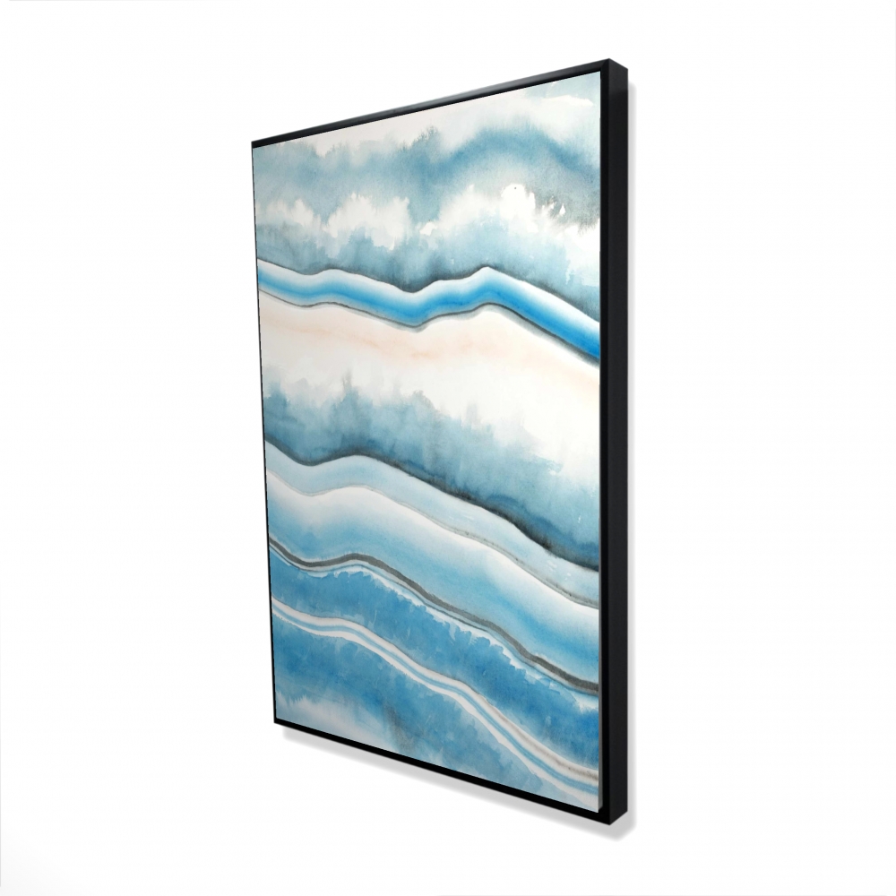 2081-3624-AB40 24 x 36 in. Textured Geode - Blue Minerals Framed Canvas Home Decor