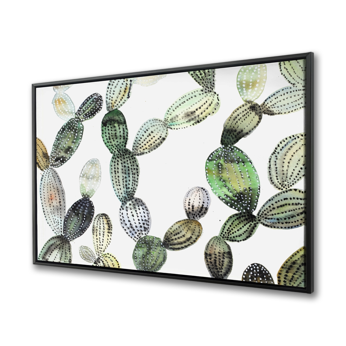 C1FC3648UI7ZLG 36 x 48 in. Pattern Opuntia Cactus - Framed Canvas Home Decor Art