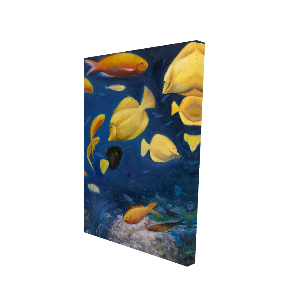 2080-3624-AN170 24 x 36 in. Fish Under the Sea - Sea Yellow Canvas for Home Decor