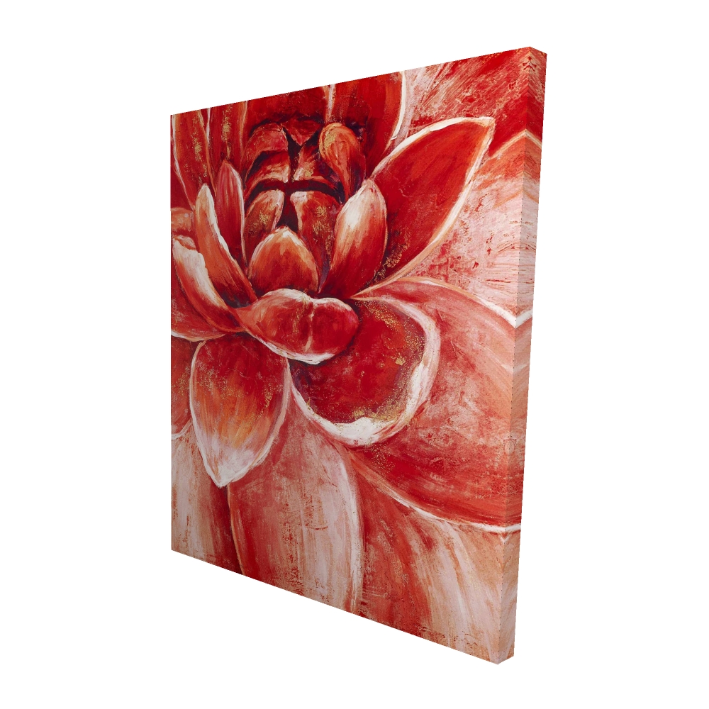 2080-6048-FL89 48 x 60 in. Red Chrysanthemum - Romantic Canvas for Home Decor - Flowers