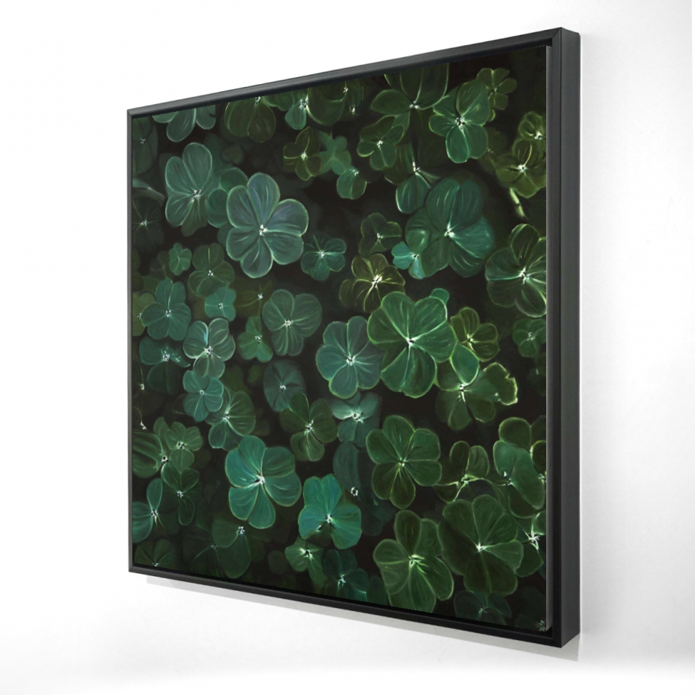 2081-2424-FL363 24 x 24 in. Clovers Botanical Canvas - Hyperrealist Floral Home Decor Art