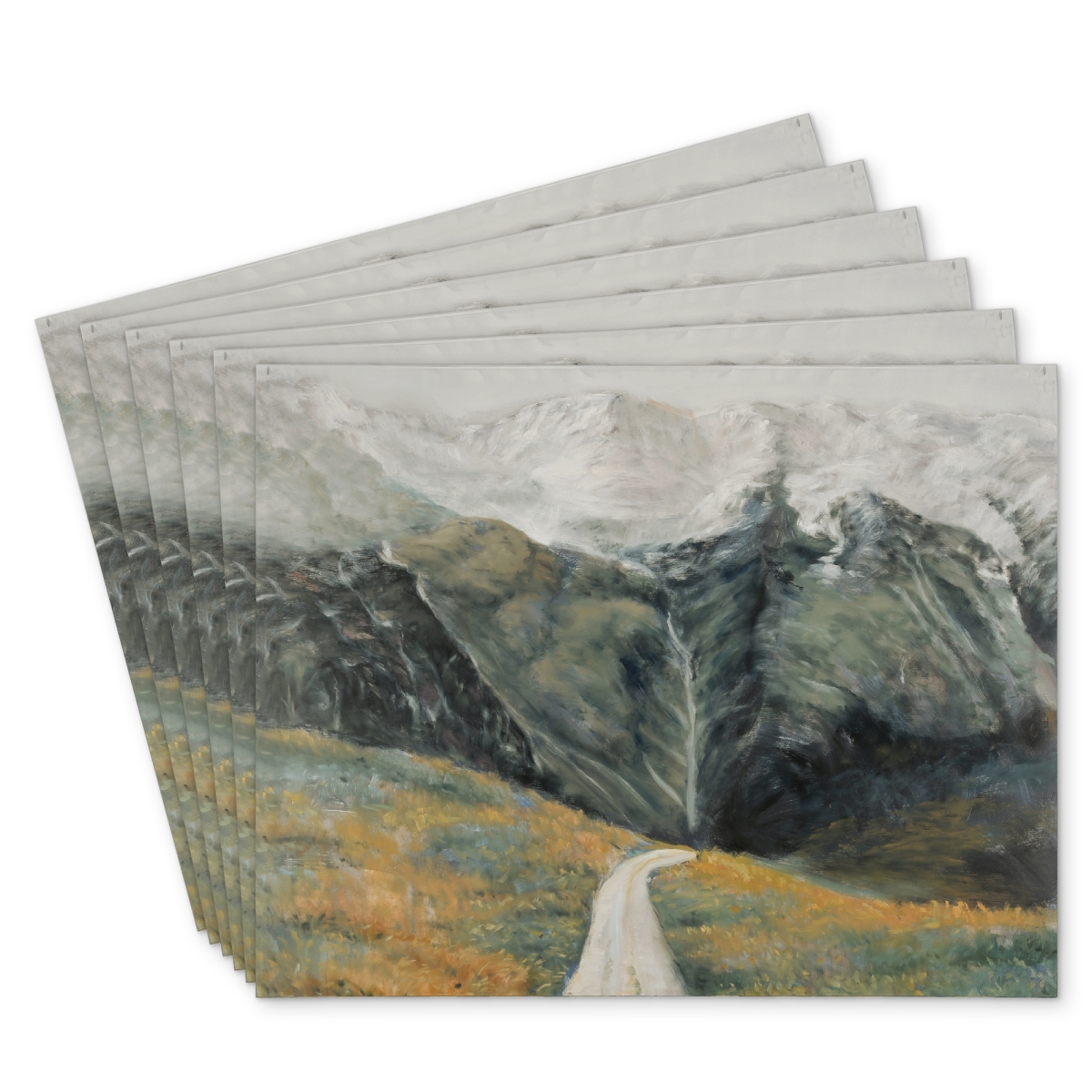 Picture of Begin Home Decor C6PP1418M957WY 14 x 18 in. Mountainous Landscape Polyester Placemat - Home Decor Accent - Set of 6
