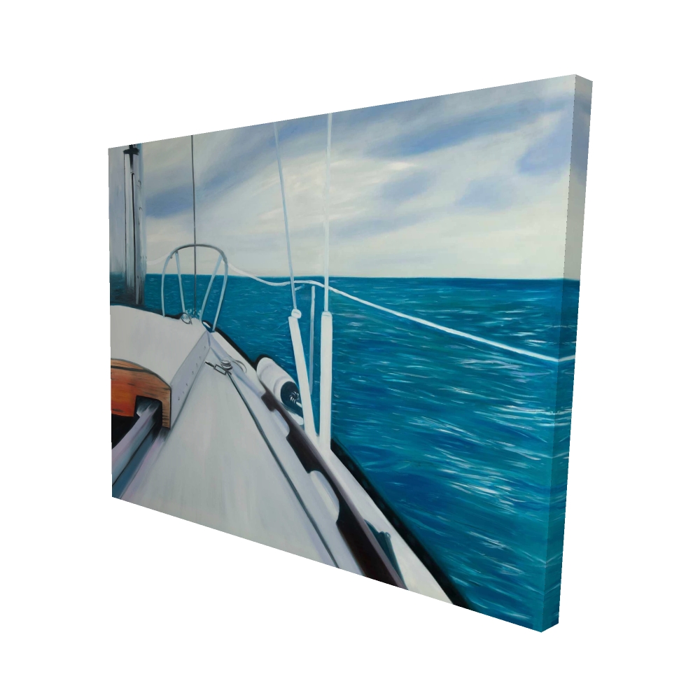 2080-4860-CO122 48 x 60 in. Sail on the Water - Coastal Bathroom Canvas for Home Decor