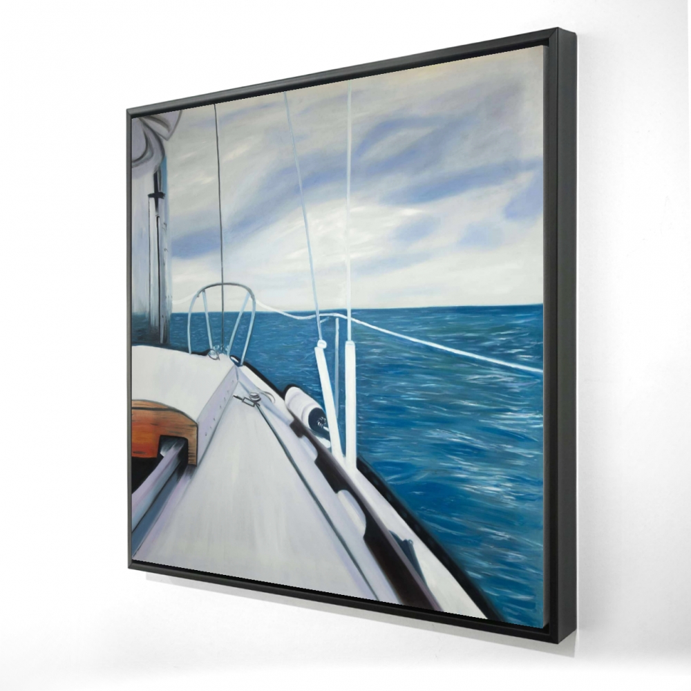 2081-3636-CO122 36 x 36 in. Sail on the Water - Coastal Framed Canvas for Home Decor