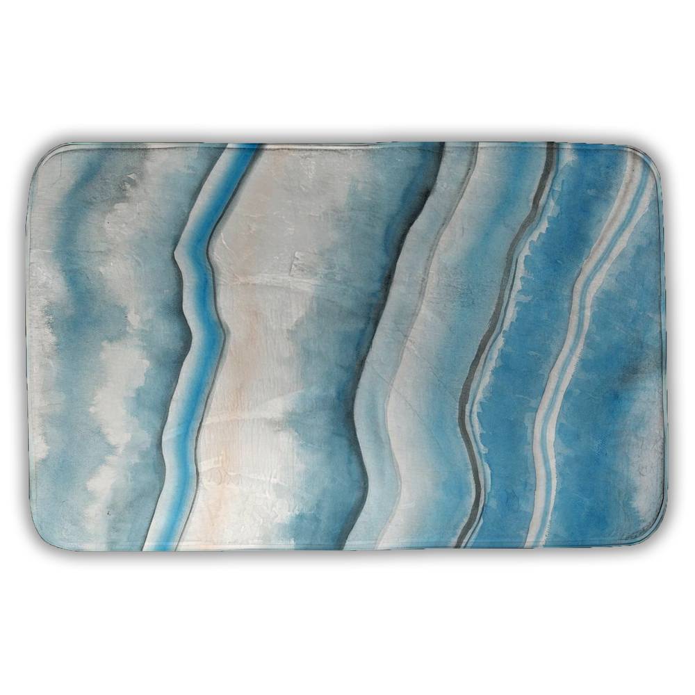 5930-3421-AB40 21 x 34 in. Textured Geode - Minerals White Bath Mat for Home Decor
