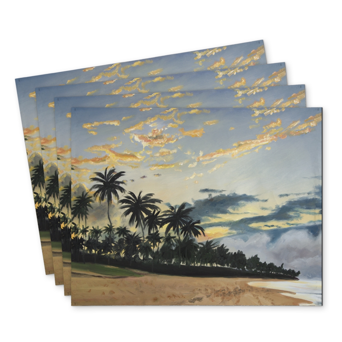 Picture of Begin Home Decor C4PP1418ZIJUV1 14 x 18 in. Tropical Summer Moments Polyester Placemat - Home Decor - Set of 4