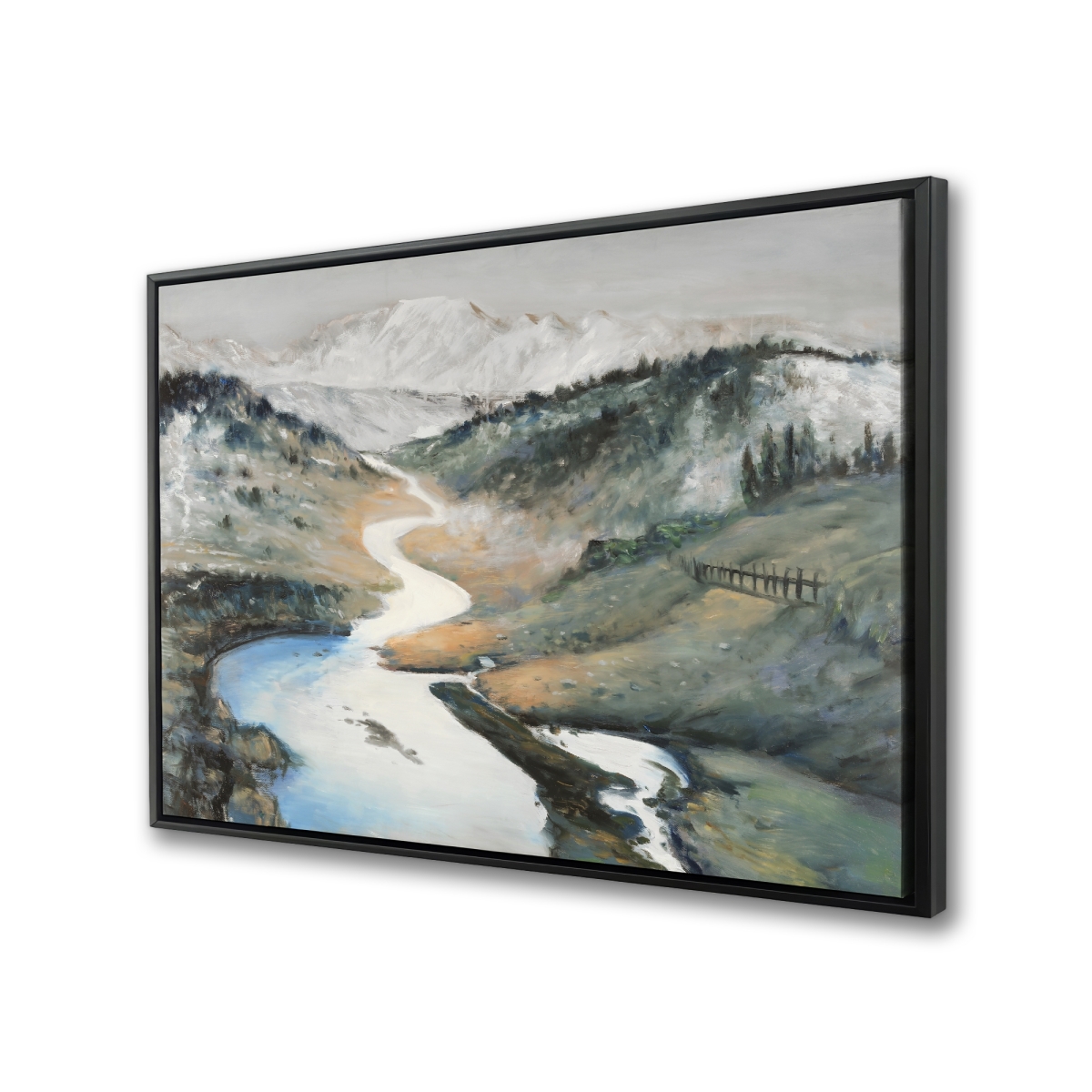 C1FC2436PITFTB 24 x 36 in. Landscape - Bedroom Mountains Framed Canvas - Home Decor
