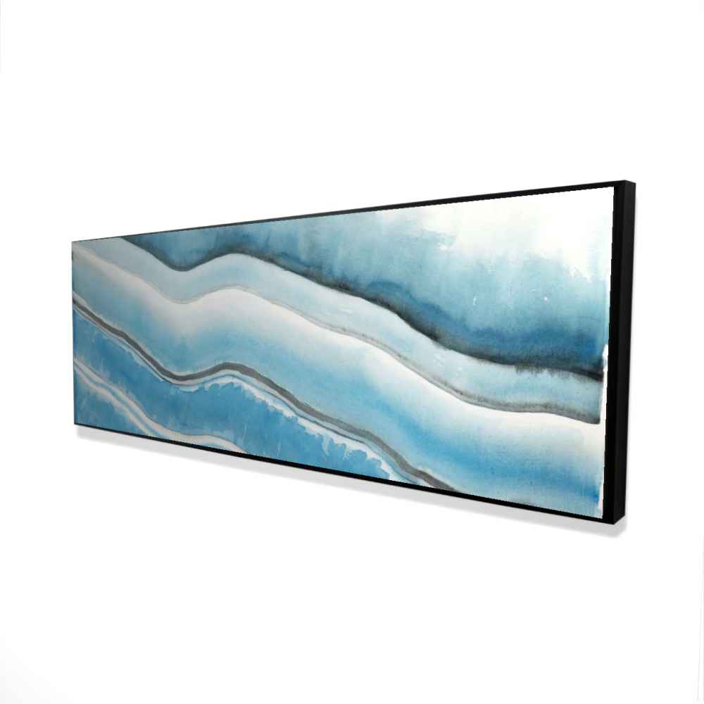 2081-2060-AB40 20 x 60 in. Textured Geode - Abstract Blue Framed Canvas for Home Decor