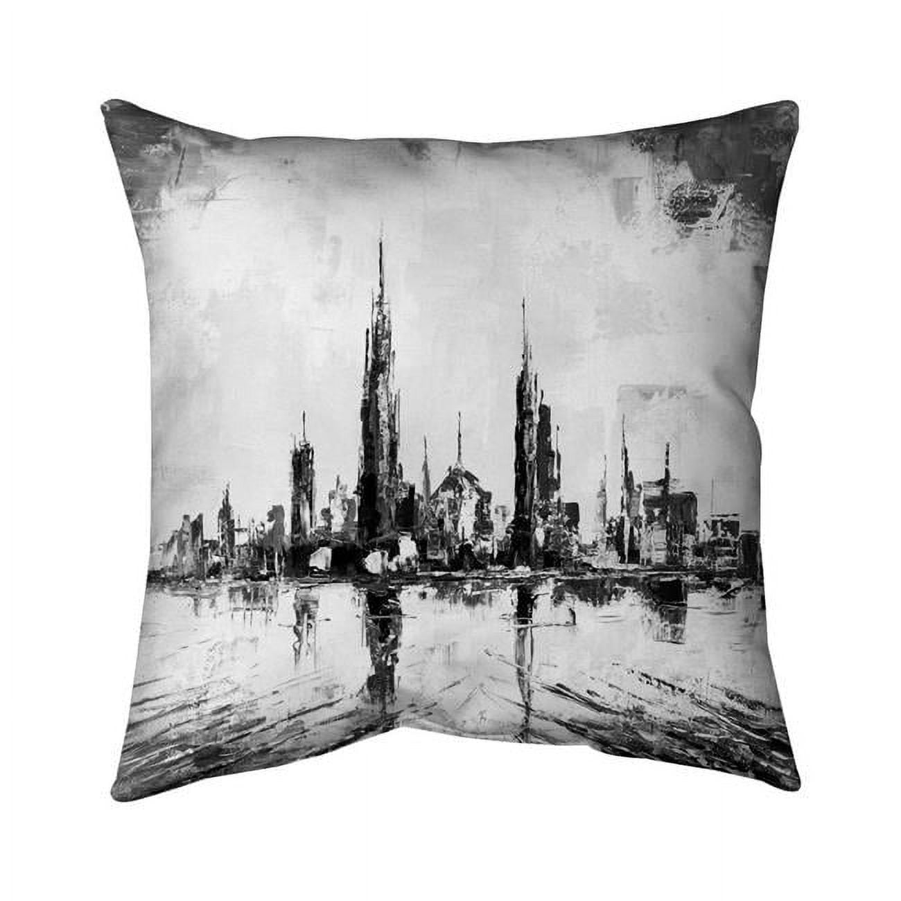 26 x 26 in. Abstract & Texturized Mono City-Double Sided Print Indoor Pillow