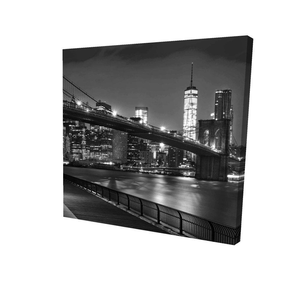 2080-3636-PH13-1 36 x 36 in. City Under the Night - Monochrome Building Canvas Art