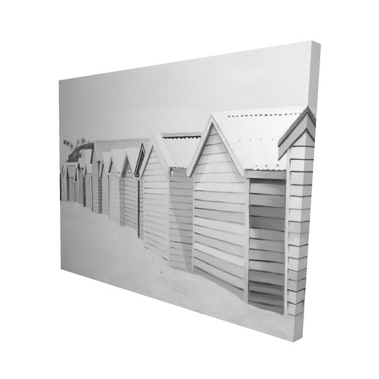 16 x 20 in. Beach Cabins-Print on Canvas