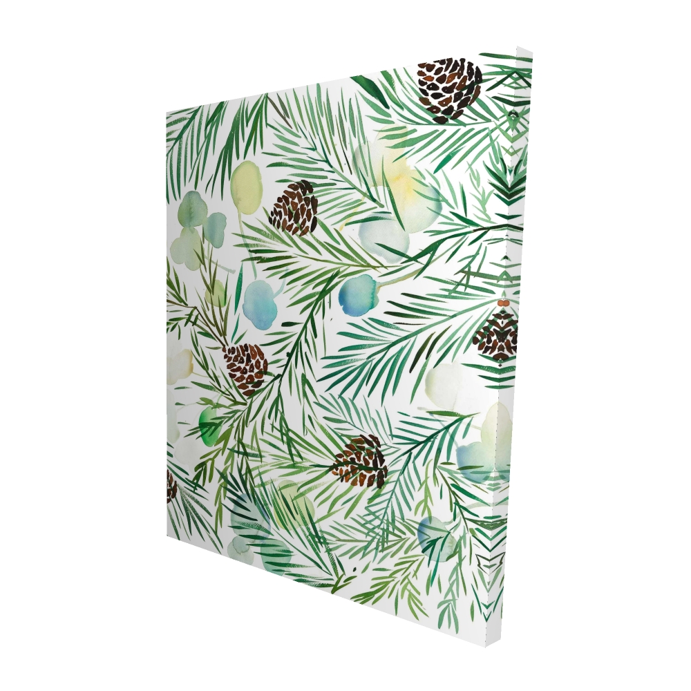 2080-6048-HO8 48 x 60 in. Pine Cone Pattern Canvas - Holiday Leaves Home Decor