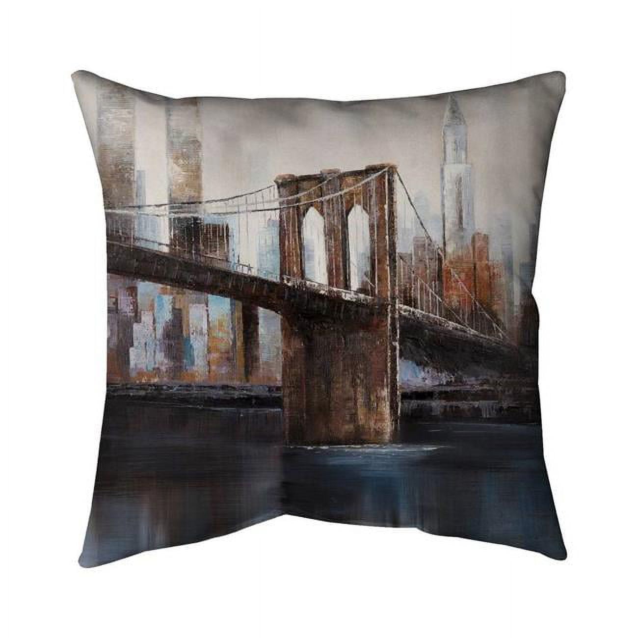 26 x 26 in. Urban Brooklyn Bridge-Double Sided Print Indoor Pillow