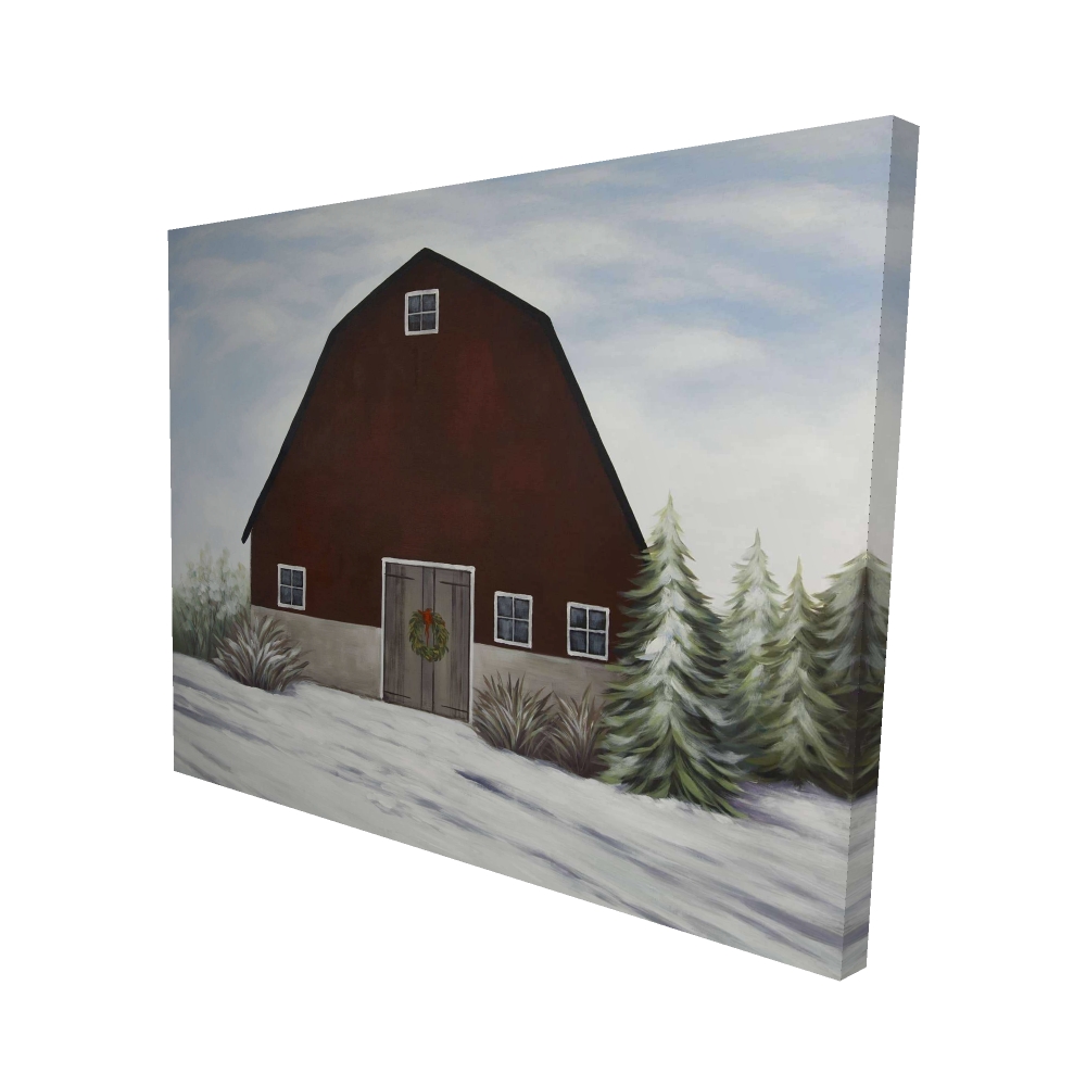 2080-4860-AR14 48 x 60 in. Its Winter on the Farm - Bedroom Farmhouse Canvas Decor