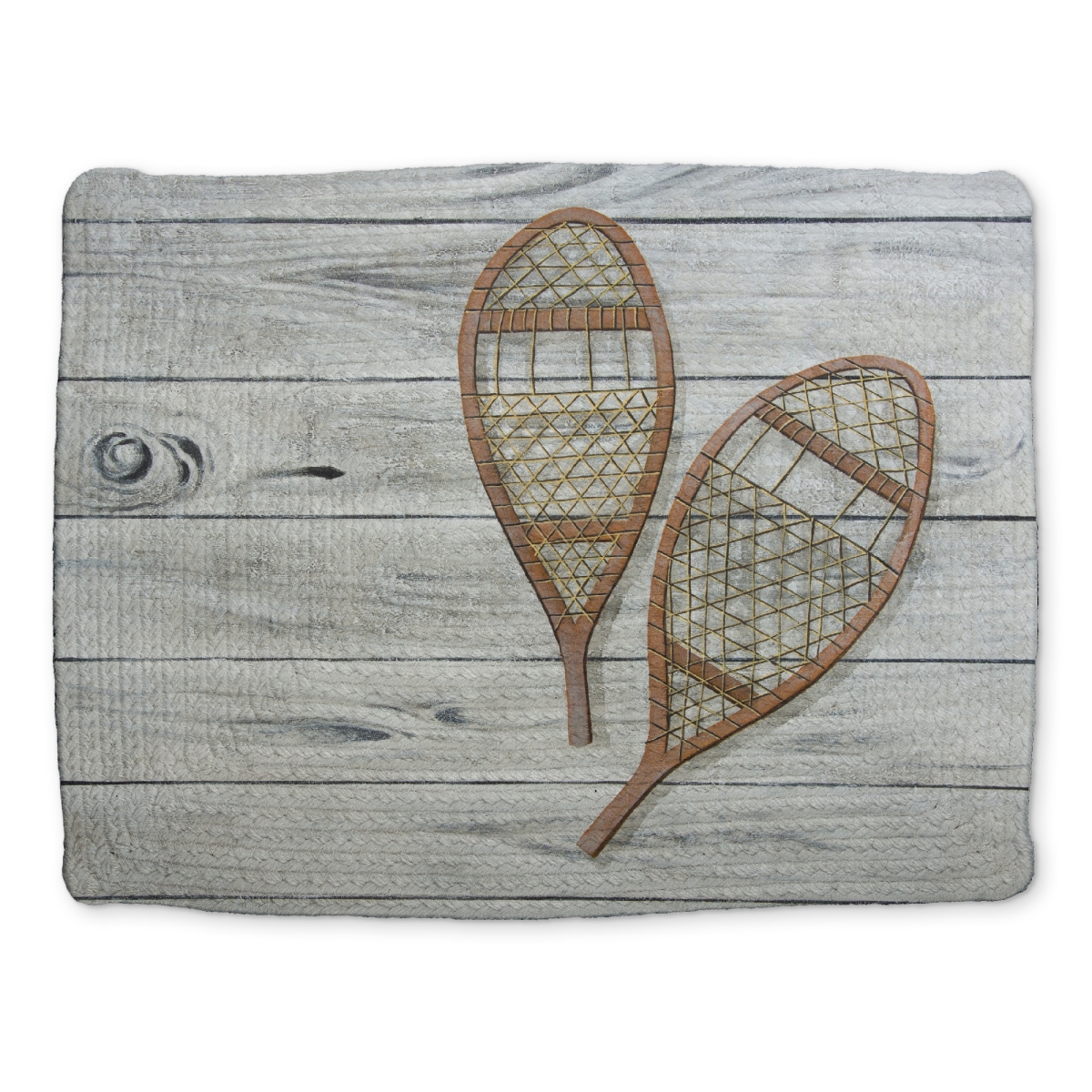Picture of Begin Home Decor CBPM1418B8SE3R 14 x 18 in. Rustic Snowshoes Braided Polyester Placemat - Home Decor