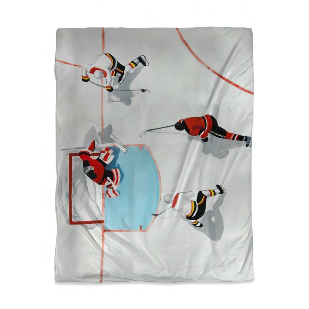 3817-HWCT-SP74 Twin Size Eventful Hockey Game Duvet Cover - Man Cave Decor