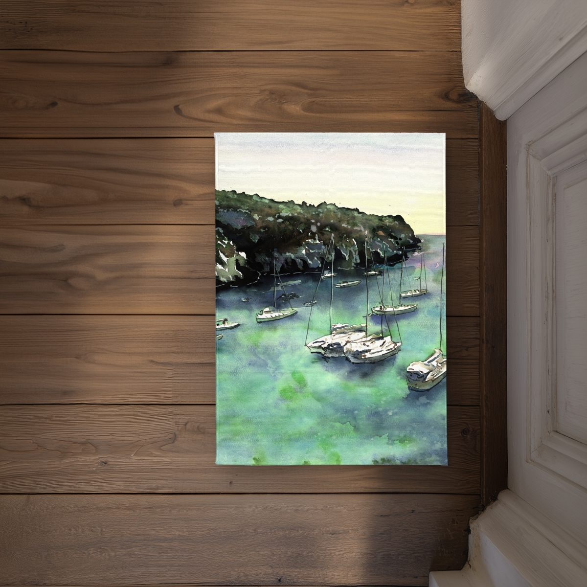 CODM1724IKNXK7 17 x 24 in. Boats in Cala Macarella - Exotic Coastal Indoor & Outdoor Mat
