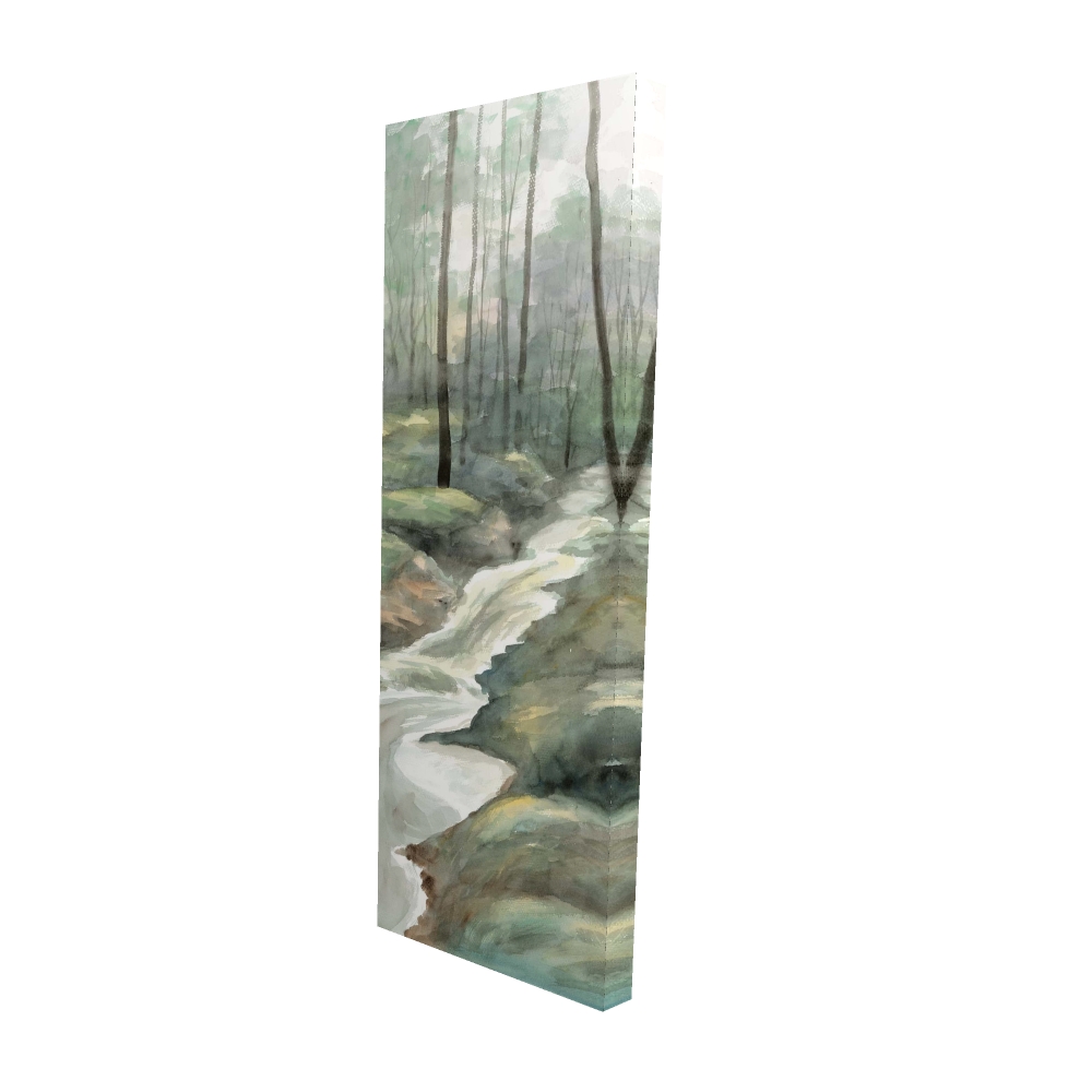 2080-6020-LA168 20 x 60 in. Waterfall - Trees Illustrative Canvas for Home Decor