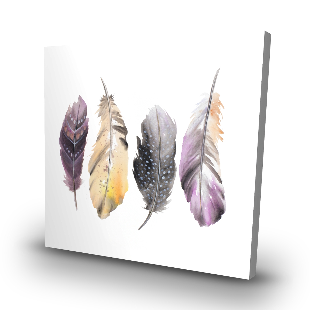 C1RC3232DAXGDS 32 x 32 in. Bohemian Feather Set - Beige Canvas Home Decor Accent