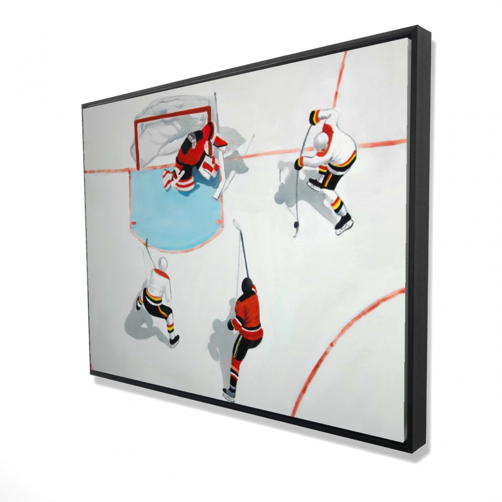 2081-3648-SP74 36 x 48 in. Eventful Hockey Game - Man Cave Holidays Framed Canvas Decor