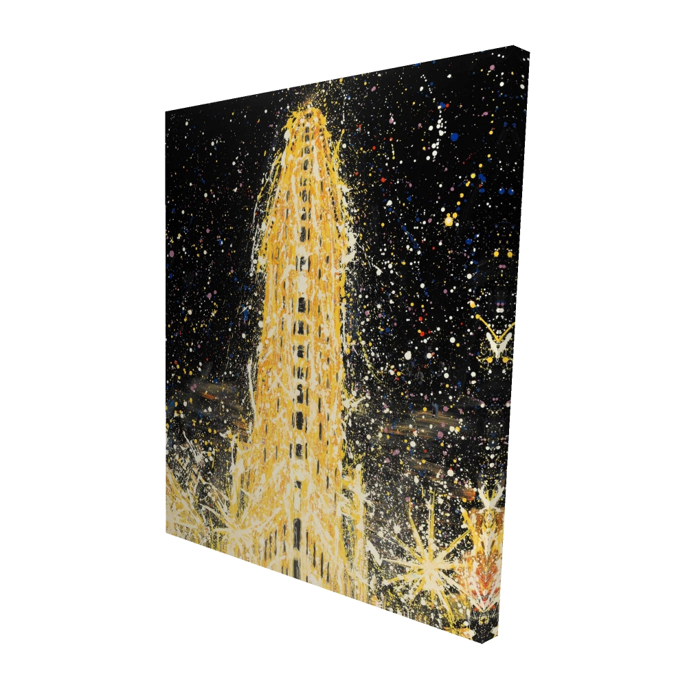2080-6048-CI304 48 x 60 in. Abstract Flatiron Building Canvas - Home Decor Art Piece